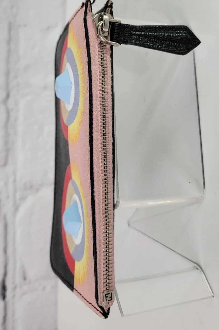 FENDI Hypnoteyes Vitello Leather Keychain Wallet